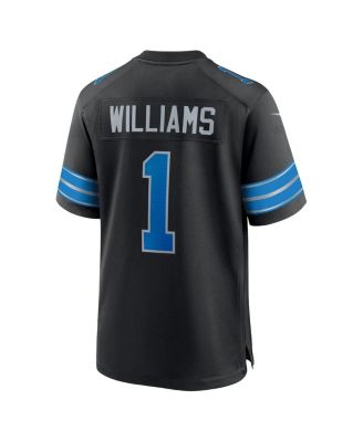 Men's Jameson Williams Black Detroit Lions 2nd Alternate Game Player Jersey