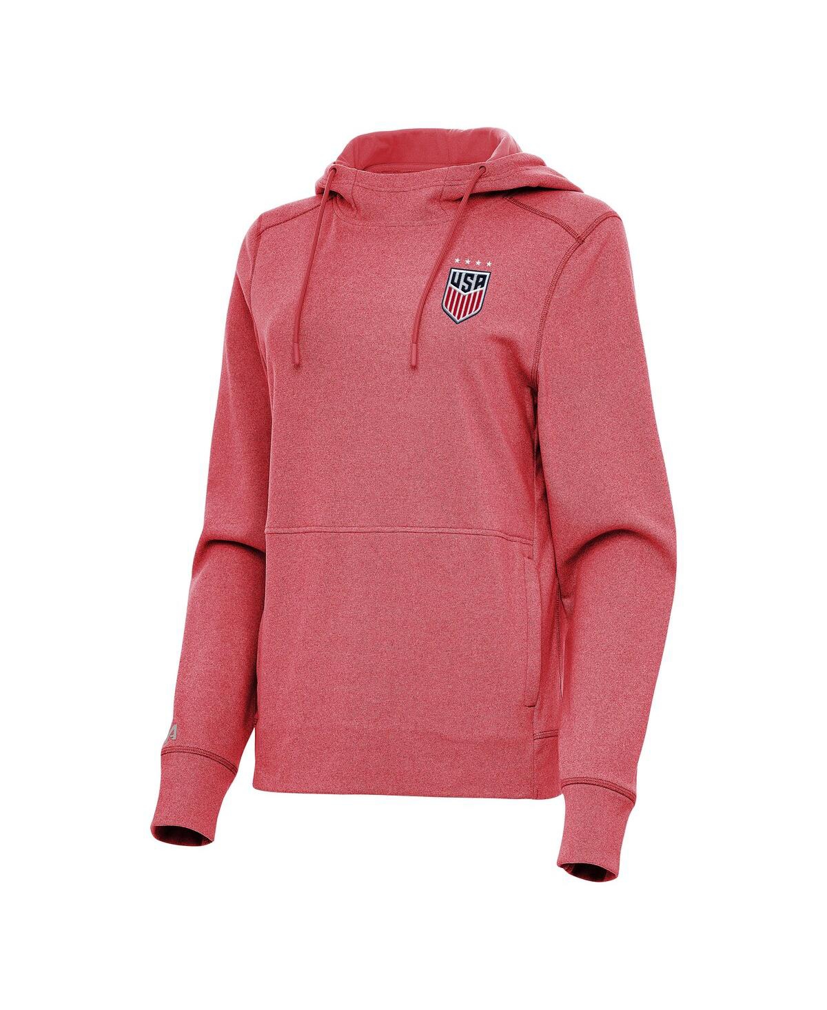 Women's Heather Red Uswnt Justice Pullover Hood - Heather Red