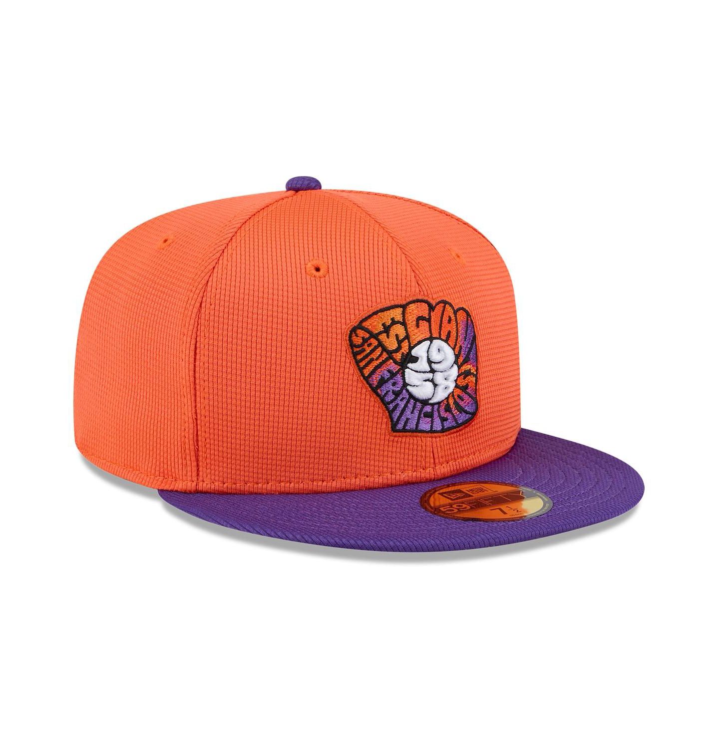 Мужская кепка New Era Orange/Purple San Francisco Giants 2025 City Connect Batting Practice 59FIFTY Fitted Hat — фото 4