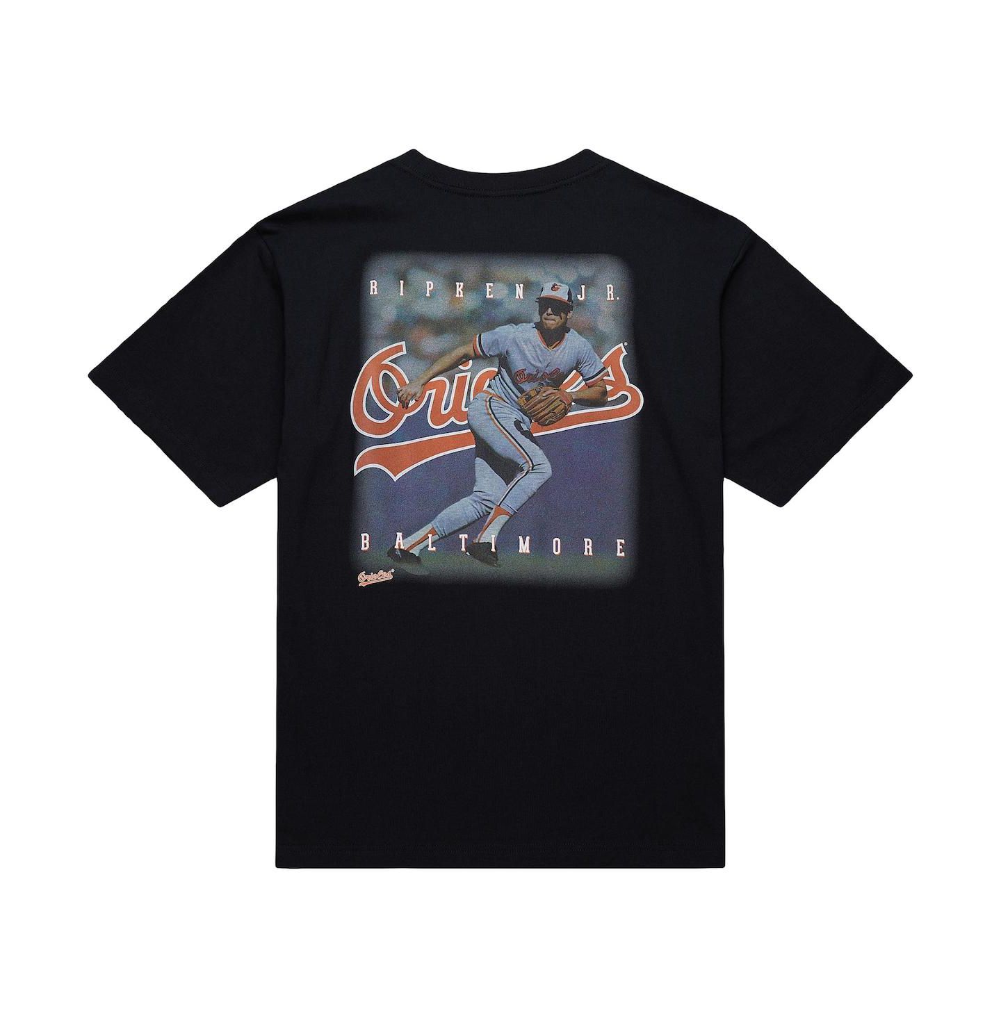 Мужская футболка Mitchell & Ness Cal Ripken Jr. Black Baltimore Orioles Legends Collection Vintage Logo — фото 3