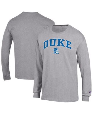 Champion - Men's Heather Gray Duke Blue Devils Arch Over Logo Long Sleeve T-Shirt