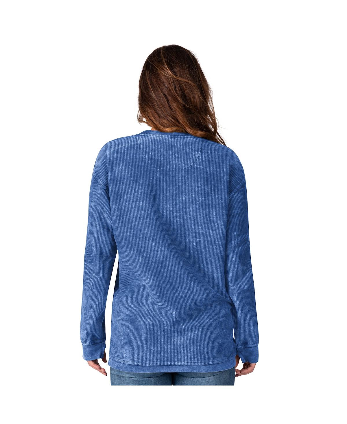 Shop G-iii 4her By Carl Banks Women's Royal Texas Rangers Comfy Cord Pullover Sweatshirt