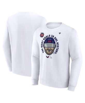 Fanatics - Men's Alexander Ovechkin White Washington Capitals NHL All-Time Leading Goal Scorer GR8 Caricature Fleece Pullover Sweatshirt
