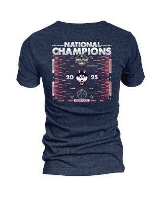 Women's Navy UConn Huskies 2025 NCAA Women's Basketball National Champions Bracket Tri-Blend V-Neck T-Shirt