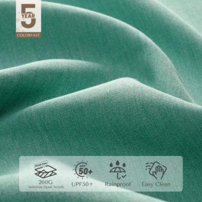 9Ft Patio BOHO Market Patio Umbrella 260GSM Acrylic Fabric 5-Year-Non-Fading Resort Outdoor Market Peppermint Green