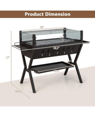 Barbecue Charcoal Grills with Wind Guard Seasoning Racks