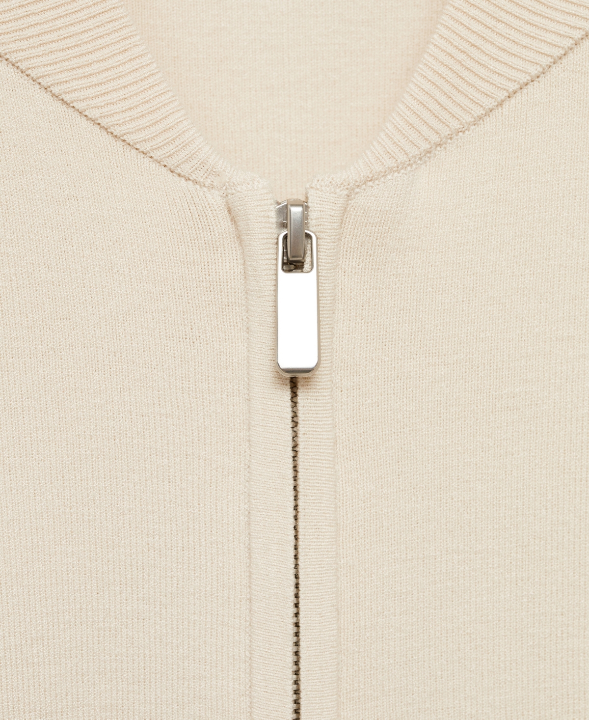 Mango Women's Rib-knit Zipper Jacket