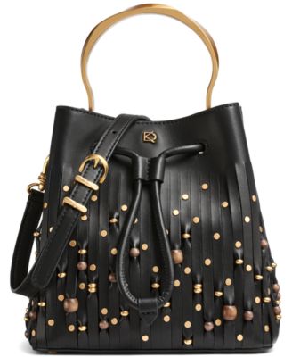 Lawrence Beaded Laser-cut Bucket Bag