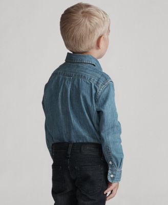 Toddler and Little Boys Cotton Chambray Shirt