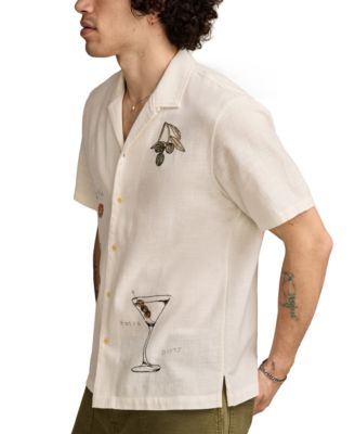 Men's Vice Short Sleeve Button-Front Graphic Camp Shirt