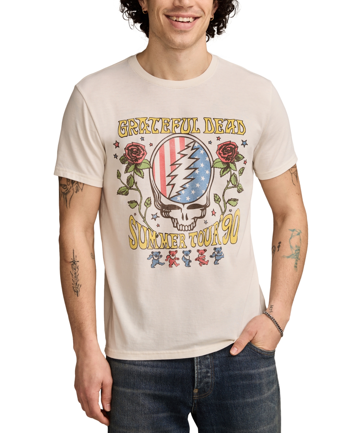 Men's Grateful Dead America Short Sleeve Crewneck Graphic T-Shirt - Lily White