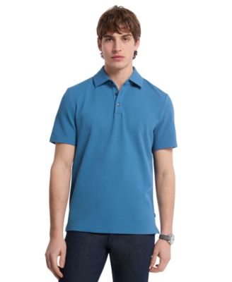 Men's Short-Sleeve Bubble Knit Polo Shirt