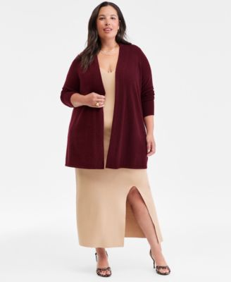 Plus Size 100% Cashmere Duster Cardigan, Macy's Exclusive 