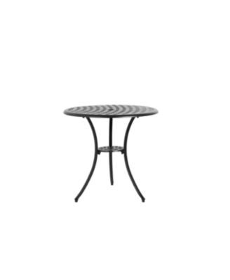 Streamdale 3-Piece Patio Bistro Set Cast Aluminum Table, 2 Chairs, Umbrella Hole, Cushions (Black)