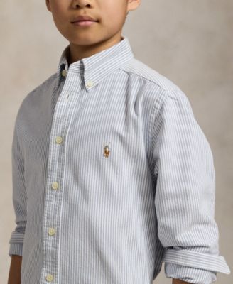 国内即発【POLO Ralph Lauren】PONY刺繍 コットンOxford Shirt Logo embroidered cotton Oxford shirt in blue - Polo Ralph