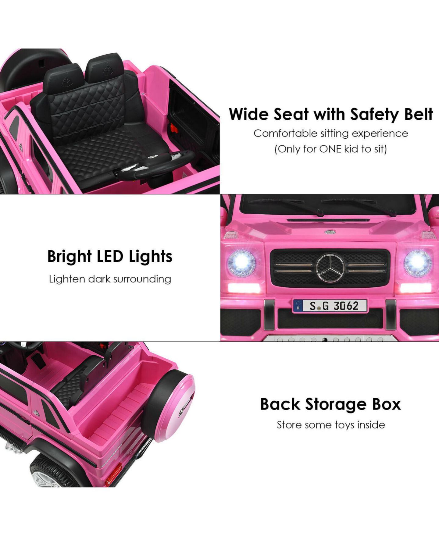 Детская игрушка Mecale 12V Licensed Mercedes-Benz Kids Ride-On Car, цвет: Розовый — фото 7