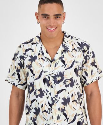 Men's Abstract Floral Beach Shirt