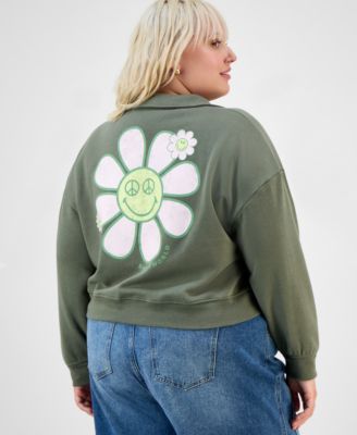 Trendy Plus Collared Sweatshirt