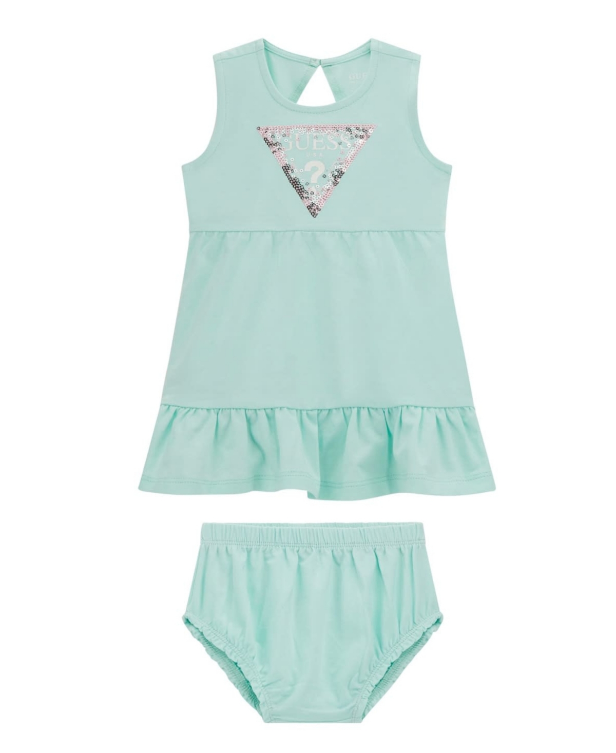 Guess Baby Girls 2-piece Sleeveless Dress And Coordinating Bloomer Set