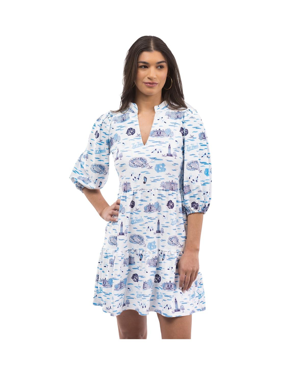 Women's Carolina Blue/White North Carolina Tar Heels Tailgate Tory Dress - Blue, White
