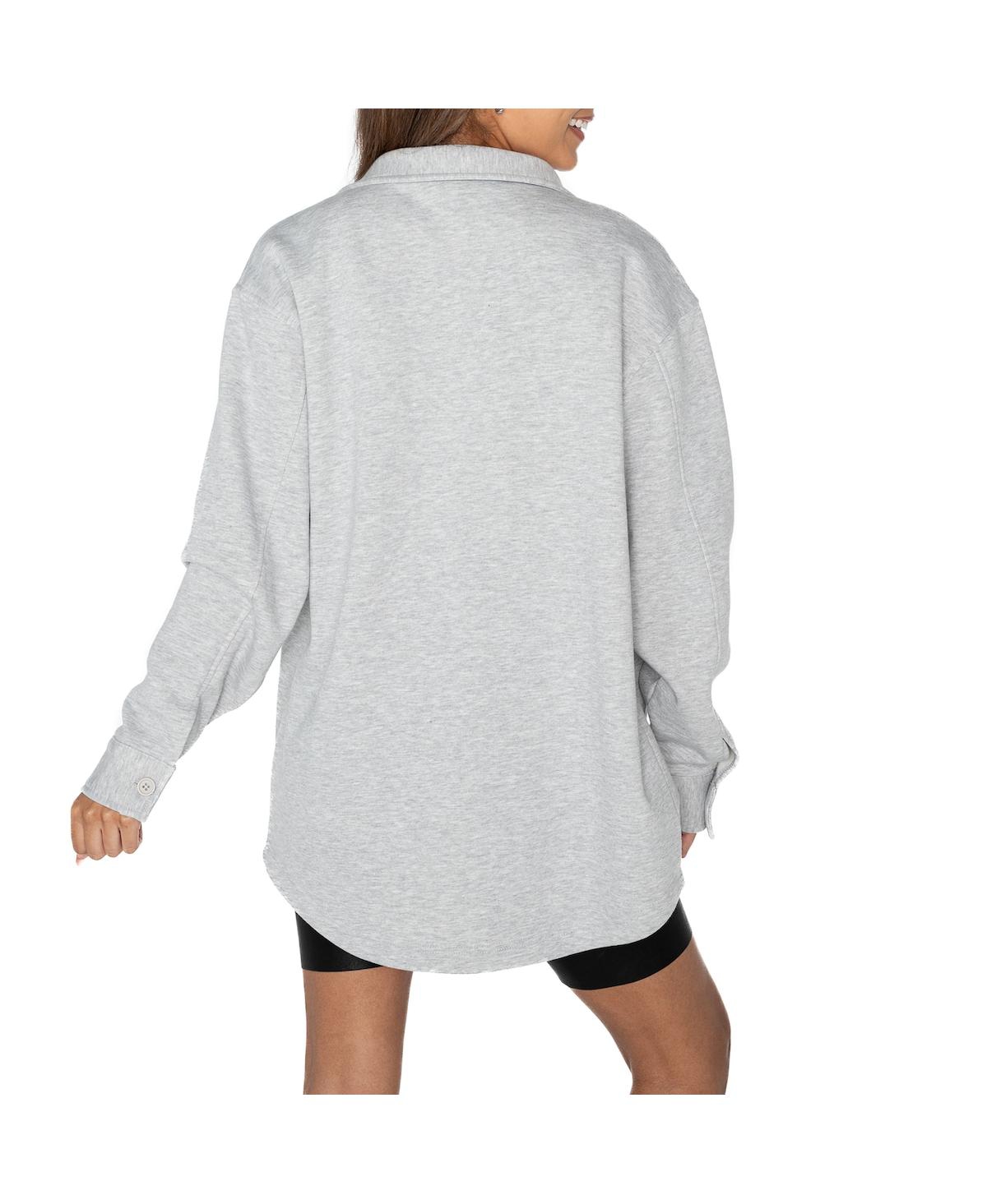 Shop Gameday Couture Women's Ash Gonzaga Bulldogs Foundation Full-button Long Sleeve Overshirt Top