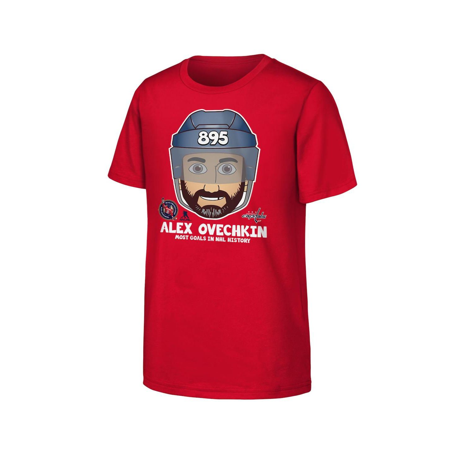 Big Boys and Girls Alexander Ovechkin Red Washington Capitals NHL All-Time Leading Goal Scorer Emoji T-Shirt