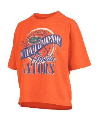 Women's Orange Florida Gators 2025 NCAA Men's Basketball National Champions World Ball Motley Crew Oversized Slub T-Shirt