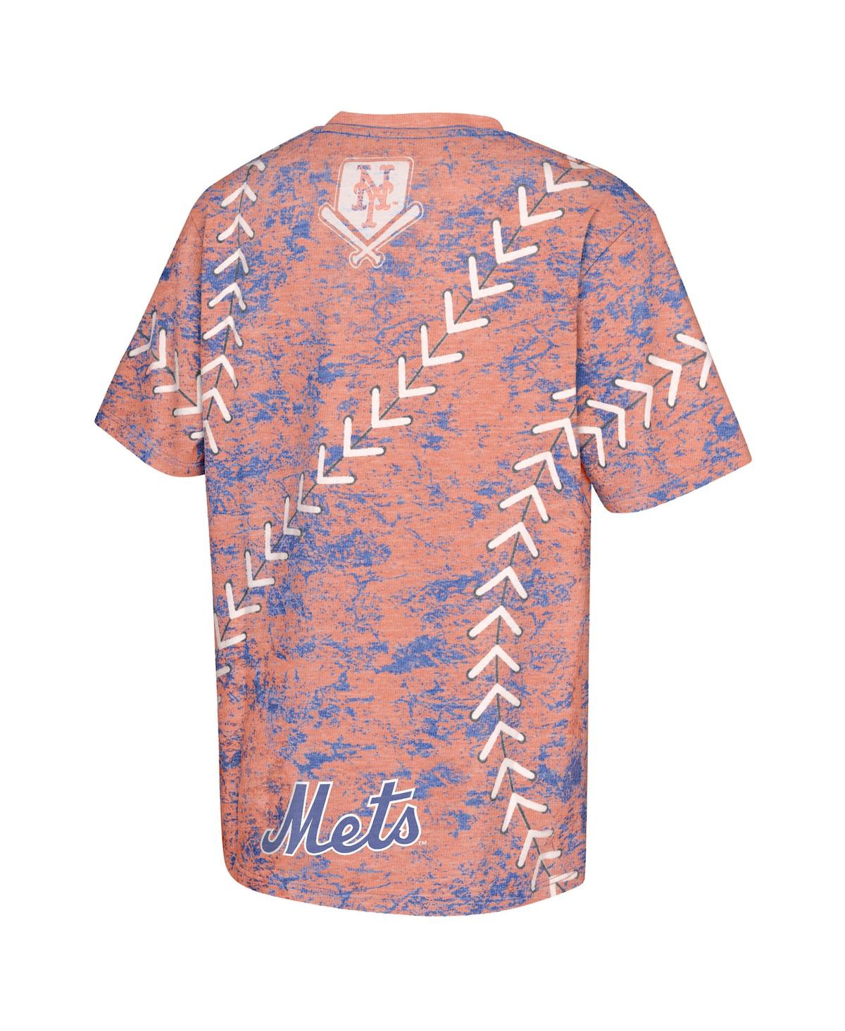 Outerstuff Big Boys And Girls Orange New York Mets Slide Score Bold T-shirt