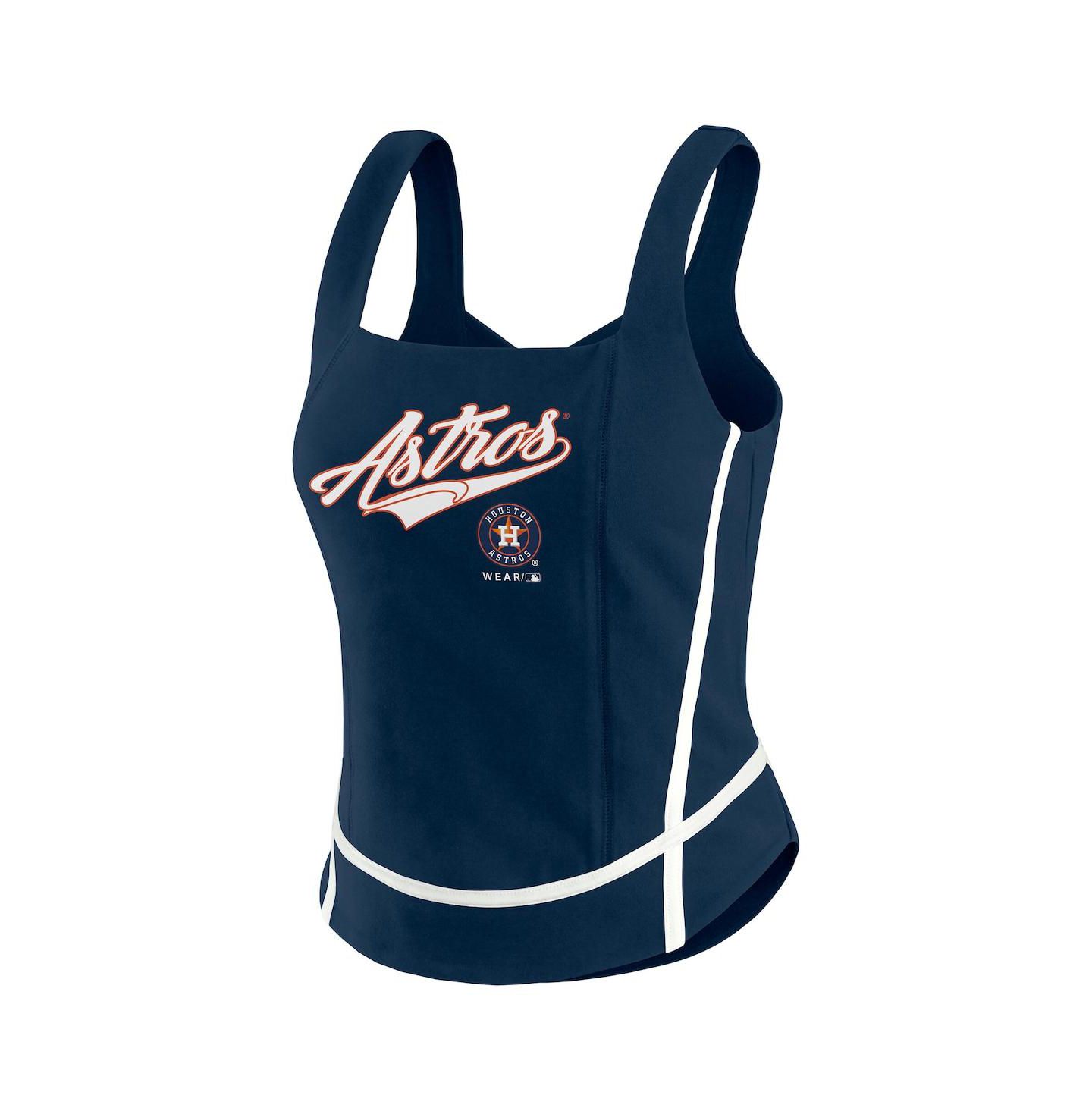 Женский топ WEAR by Erin Andrews Navy Houston Astros Square Neck — фото 3