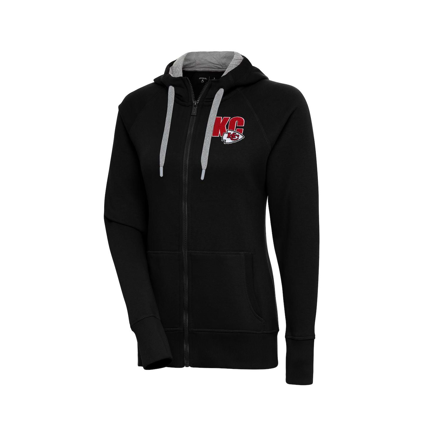 Женское худи Antigua Black Kansas City Chiefs Victory Full-Zip — фото 1