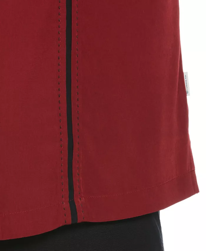 Men's Pick Stitch Panel Short Sleeve Button-Down Shirt - thumbnail 7