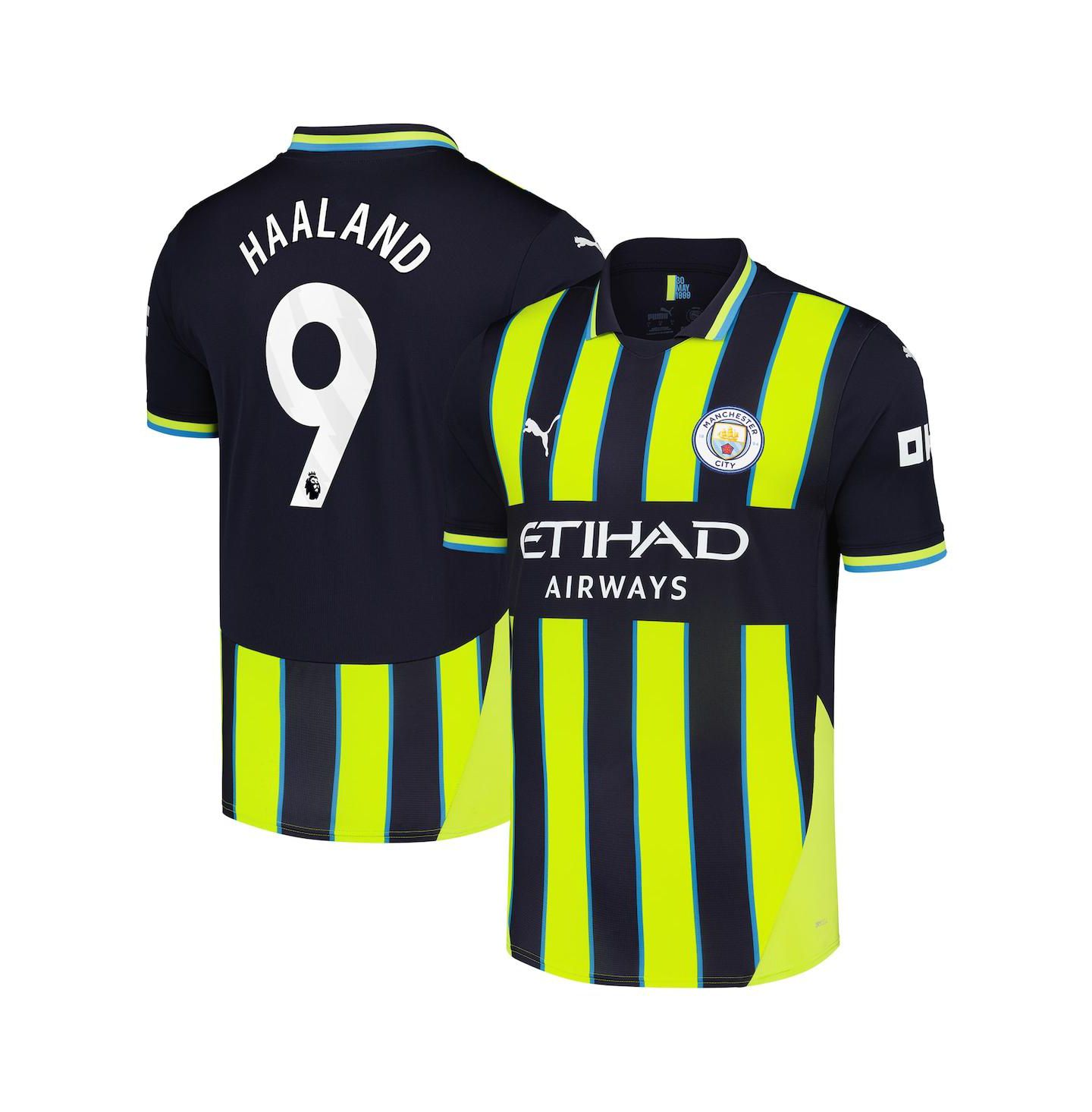 Мужской топ PUMA Erling Haaland Navy Manchester City 2024/25 Away Replica Player Jersey — фото 1