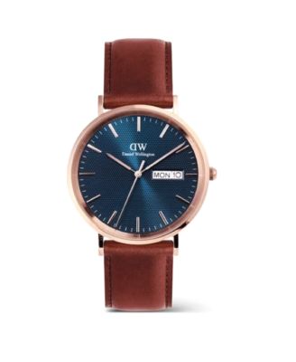 Daniel Wellington Mens Analog Brown Leather Watch 40mm - Brown 242$