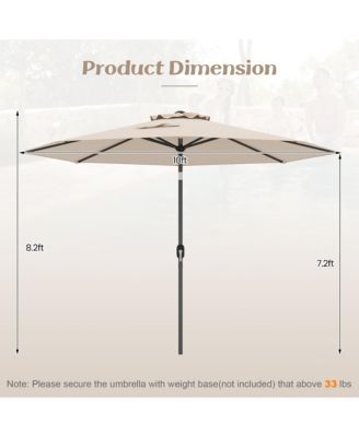 300 CM Patio Umbrella Heavy Duty Market Umbrella w/ Tilt Mechanism Crank Handle