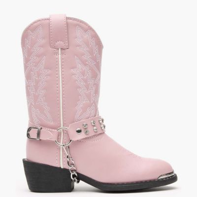 Kids Lil' Pink Rhinestone Western Boot