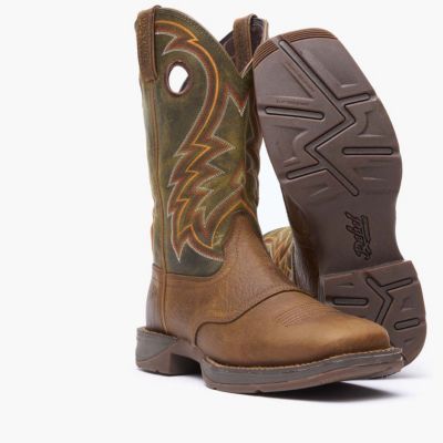 Men's Rebel by Dark Chestnut and Hunter Green Western Boot