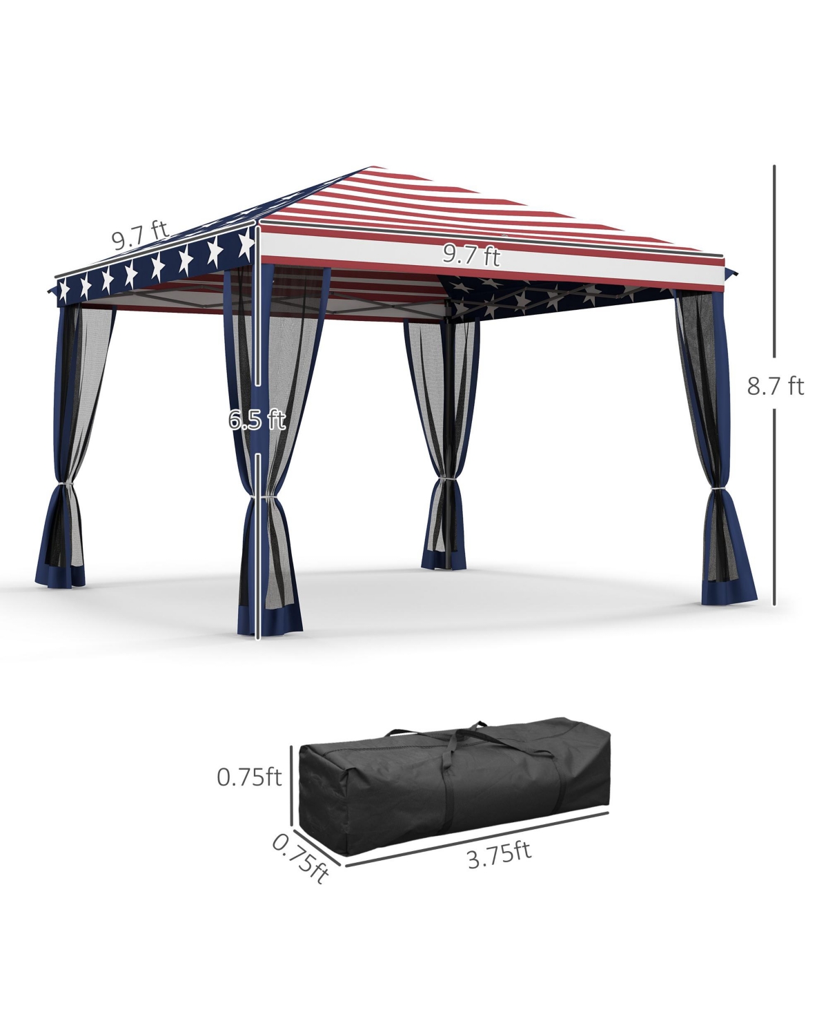 10' x 10' Pop Up Canopy with 4 Removable Sidewalls, - Cream white