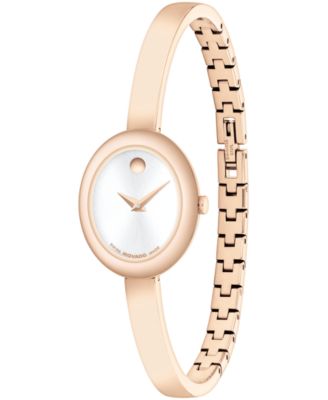 Women's Museum Oval Bangle Swiss Quartz Rose PVD Watch, 22 x 26mm