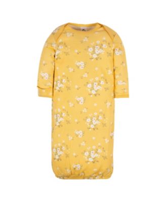 Baby Girls 4-Pack Gowns, Golden Floral, 0-6 Months