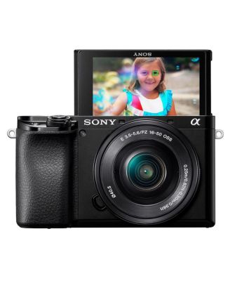 Sony Alpha A6100 Mirrorless Digital Camera, with 16-50mm Lens (Black) Flash Bundle with Flashpoint Zoom-Mini TTL R2 Flash, Bag, Filter Kit, 64GB