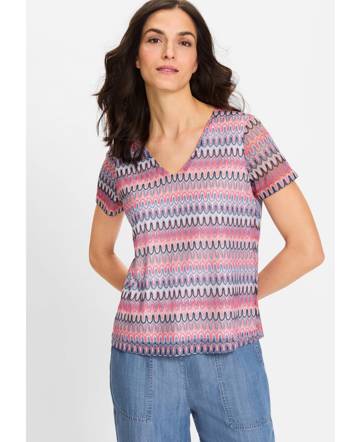Women's Vibrant Lace T-Shirt - Misty rose