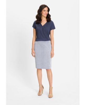 Women's Seersucker Pull-On Skirt