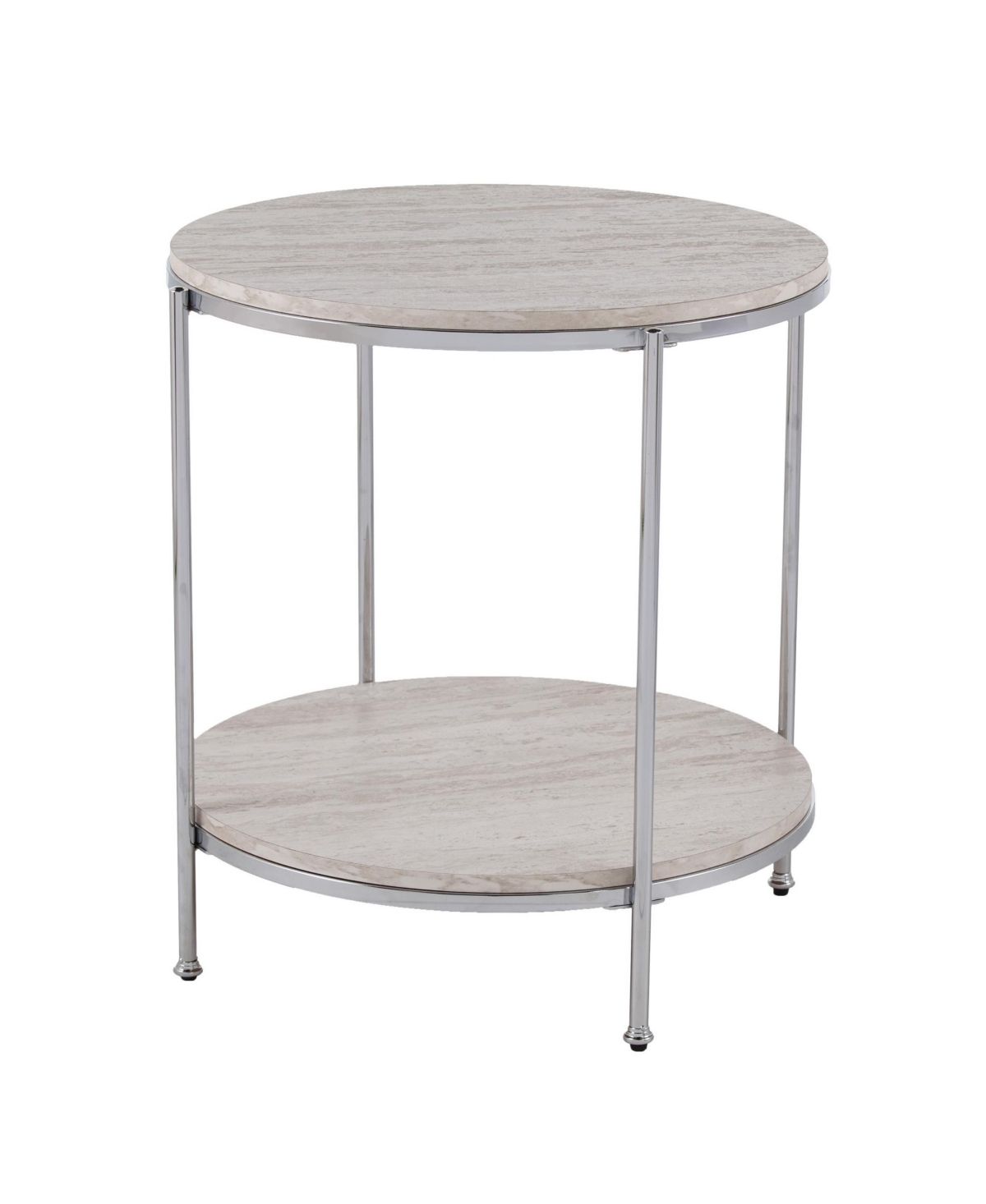 Wood and Iron Rectangular End Table with Shelf for Living Room or Bedroom