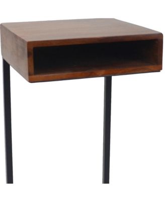 Solid Wood Square End Table – Minimalist Side Table with Sturdy Build for Home Spaces