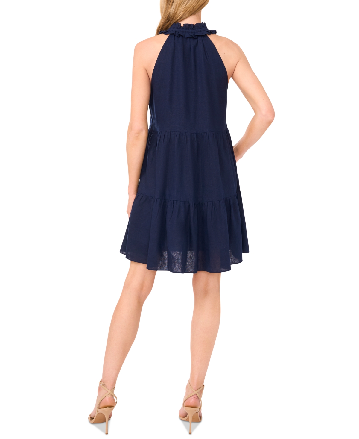 Cece Clip Dot Flutter Sleeve Midi Dress