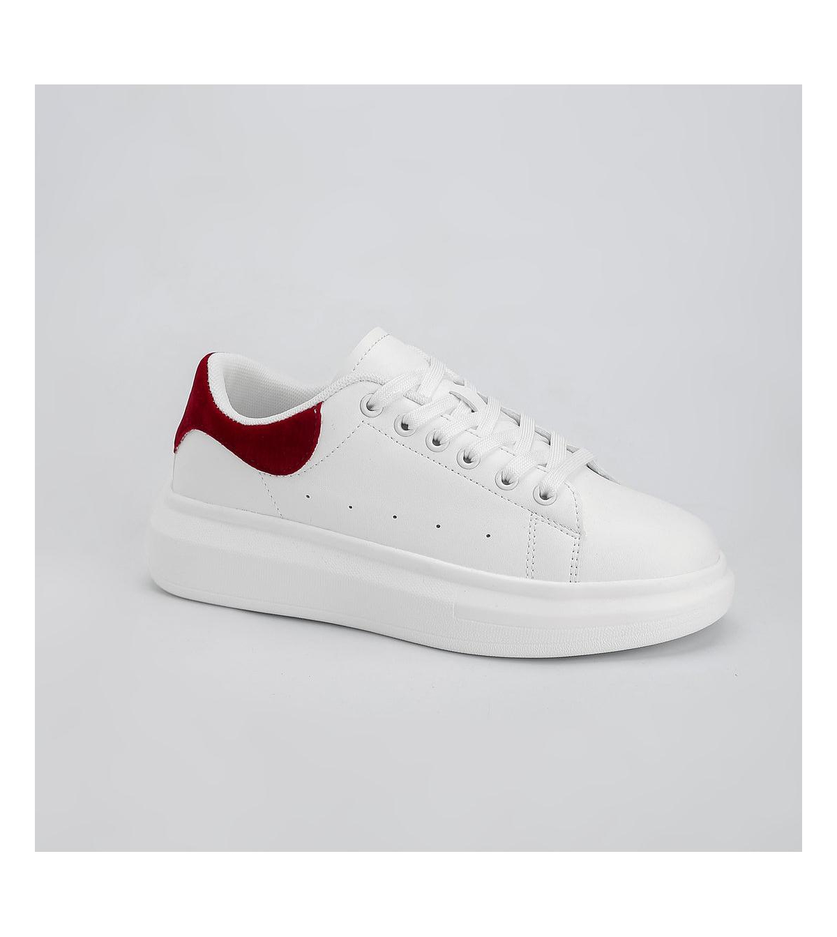 Holly Lace-Up Platform Sneakers - White/brown
