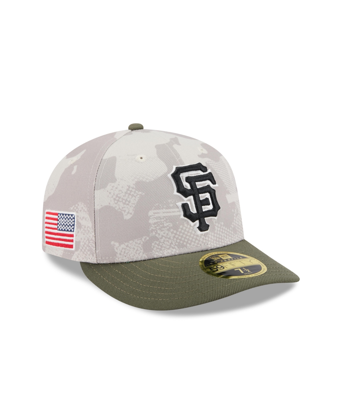 New Era Men's Light Beige/olive San Francisco Giants 2025 Armed Forces Day Low Profile 59fifty Fitted Hat