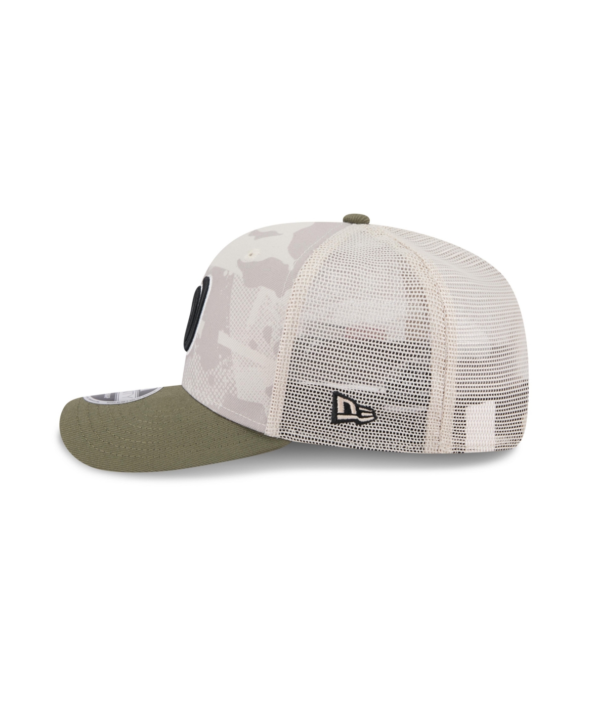 NEW ERA MEN'S LIGHT BEIGE/OLIVE WASHINGTON NATIONALS 2025 ARMED FORCES DAY 9SEVENTY ADJUSTABLE HAT 