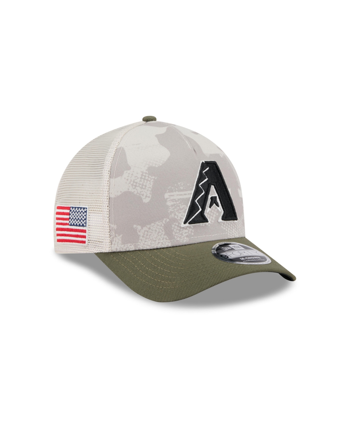 New Era Men's Light Beige/olive Arizona Diamondbacks 2025 Armed Forces Day 9forty M-crown A-frame Adjustable
