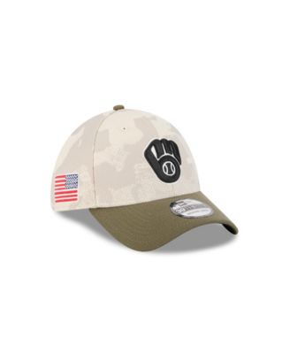 Men's Light Beige/Olive Milwaukee Brewers 2025 Armed Forces Day 39THIRTY Flex Hat